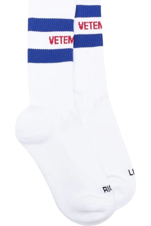 VETEMENTS Underwear for Men VETEMENTS Logo Intarsia Striped Socks
