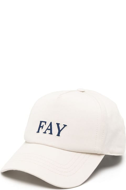 Fay Hats for Men Fay Light Beige Cotton Baseball Cap