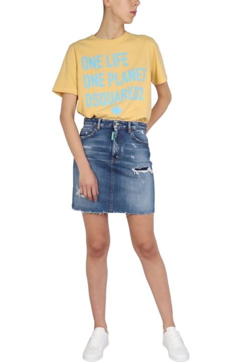 أدوات منزلية Dsquared2 "one Life One Planet" T-shirt