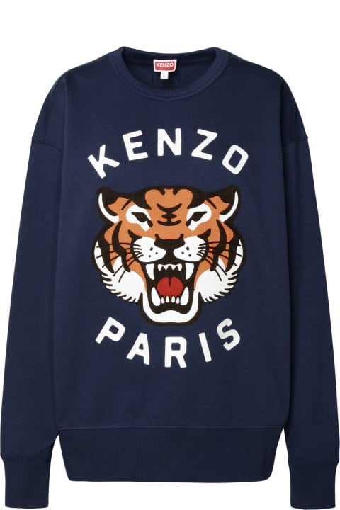 Kenzo Fleeces & Tracksuits for Women Kenzo 'lucky Tiger' Navy Cotton Sweatshirt