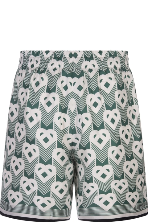 Casablanca Pants for Men Casablanca Heart Monogram Silk Shorts