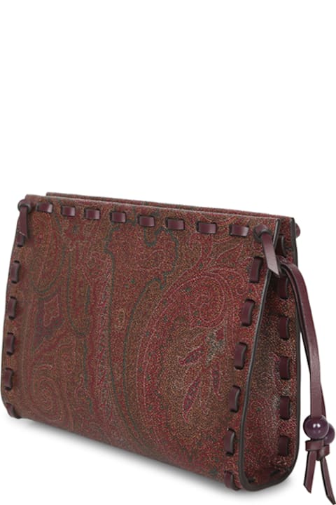 Etro حقائب لـ السيدات Etro Paisley Multicolor Brown Shoulder Bag
