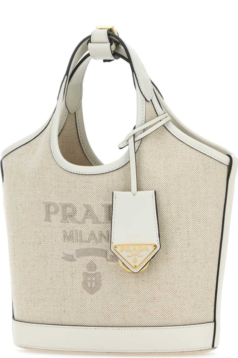 Totes for Women Prada Sand Canvas Handbag