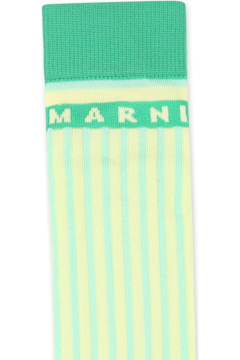 Underwear for Girls Marni Green Socks For Girl With Logo