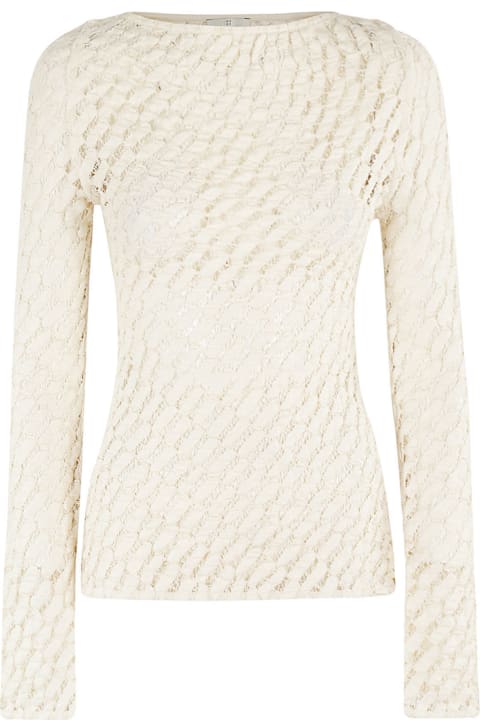 Róhe Sweaters for Women Róhe Lace Boat Neck Top