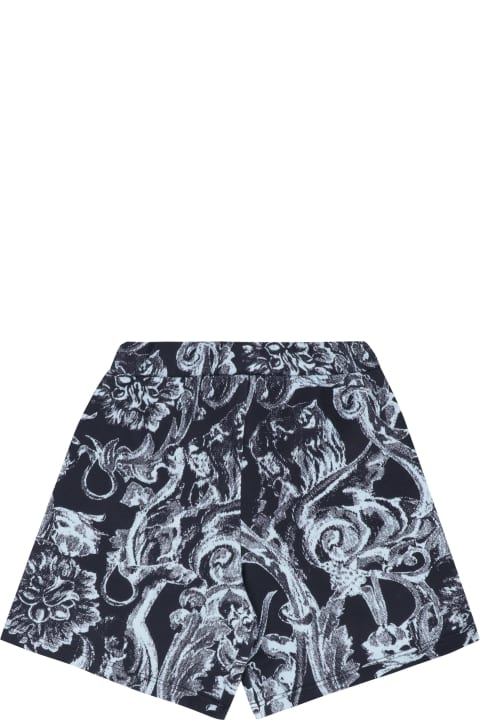 Young Versace Bottoms for Boys Young Versace Printed Cotton Shorts