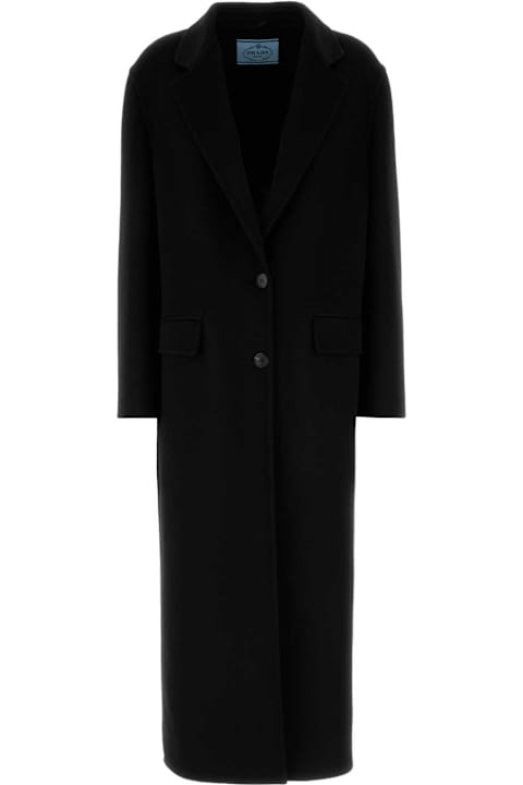 Prada Coats & Jackets for Women Prada Black Wool Blend Coat