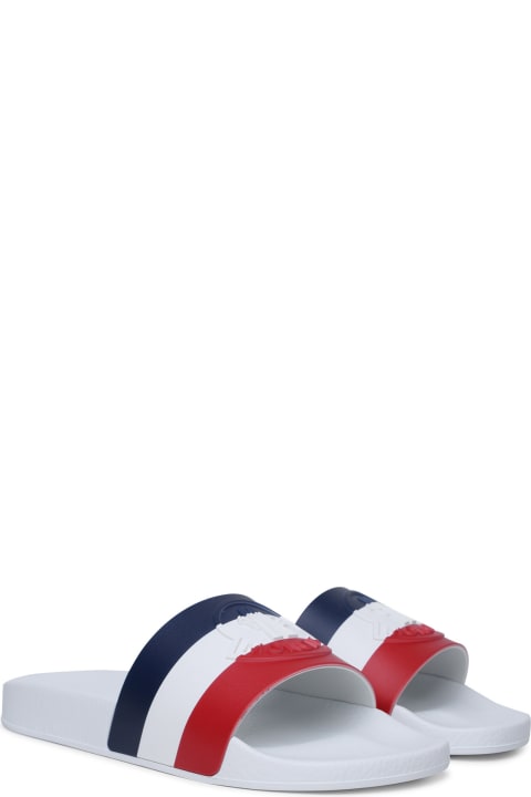 Shoes for Men Moncler 'basile' White Rubber Slippers