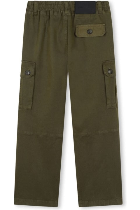 Homeware Marc Jacobs Green Cargo Pants With Pockets And Logo Application In Cotton Blend Boy