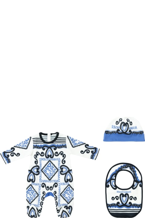 Dolce & Gabbana for Kids Dolce & Gabbana 3-piece Gift Set With Marine Print