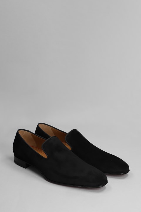 Dandelion Flat Loafers In Black Suede