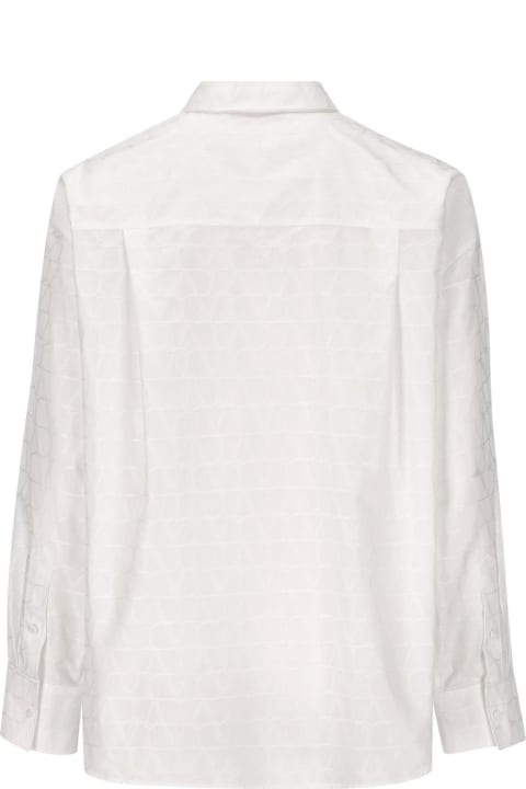 ウィメンズ Valentinoのトップス Valentino Toile Iconographe-jacquard Curved Hem Shirt