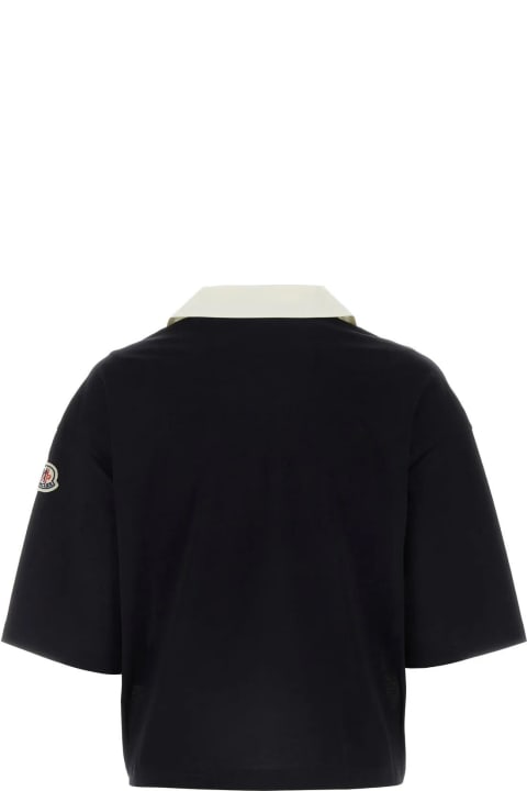 Moncler Topwear for Women Moncler Black Cotton Polo Shirt