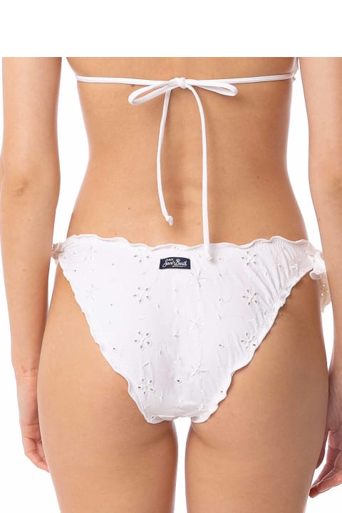Underwear & Nightwear for Women MC2 Saint Barth Woman Sangallo White Swim Briefs