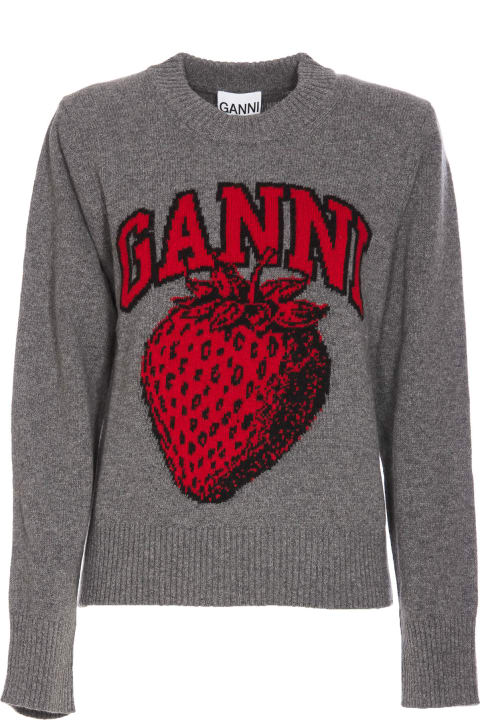 Ganni for Women Ganni Grey Wool Blend Sweater