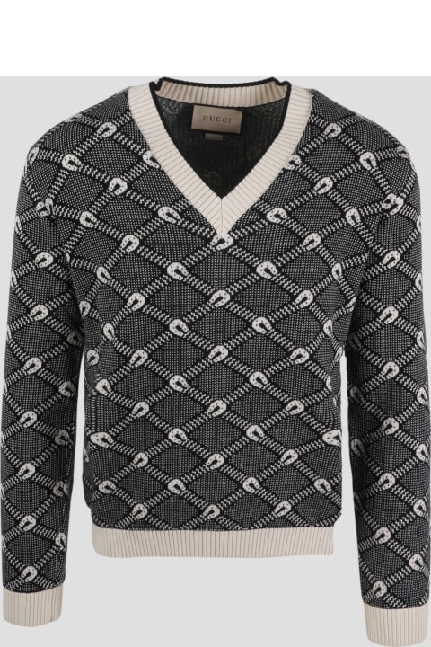 Wool Cotton Jacquard Sweater