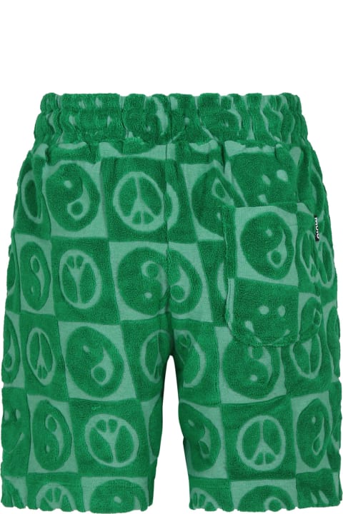 Molo Bottoms for Boys Molo Green Short For Boy With Yin And Yang