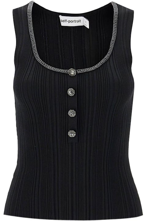 self-portrait ملابس علوية لـ السيدات self-portrait Embellished Ribbed Tank Top