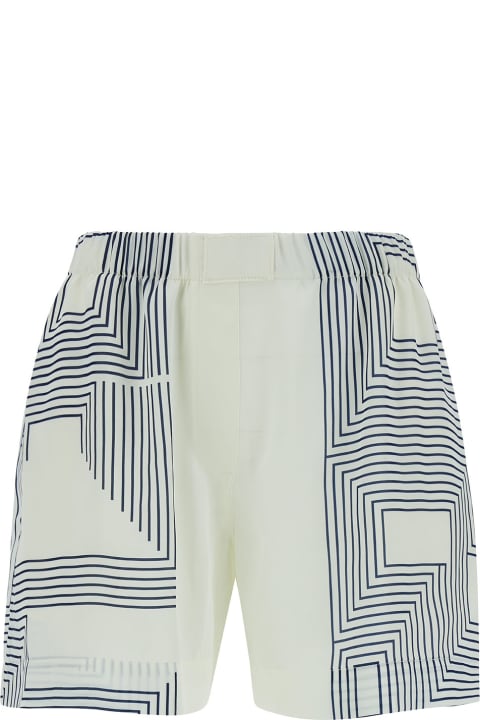 Low Classic Women Low Classic White Shorts With Graphic Print In Tech Fabric Woman