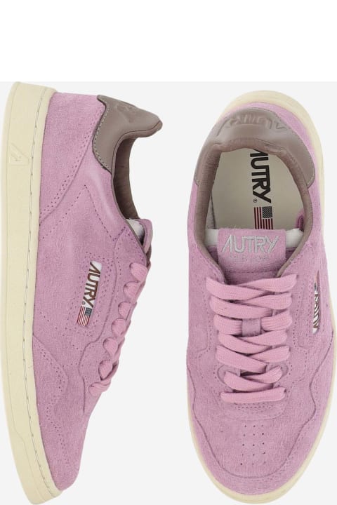 Autry for Women Autry Medalist Low Sneakers In Suede Hair Sand Effect