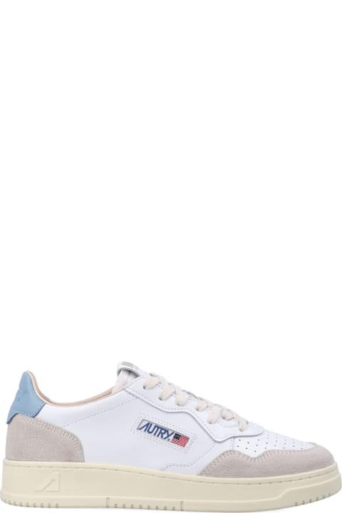Homeware Autry Autry Medalist Low White & Forget Me Not Suede Sneakers