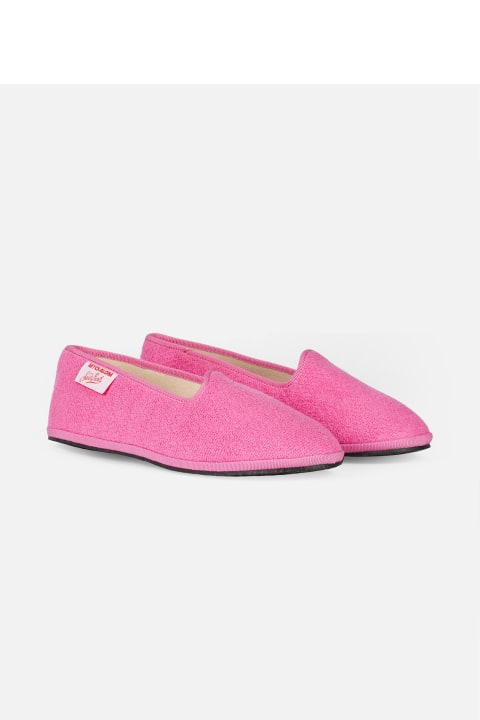 MC2 Saint Barth Flat Shoes for Women MC2 Saint Barth Woman Pink Terry Slipper Loafer | My Chalom Special Edition