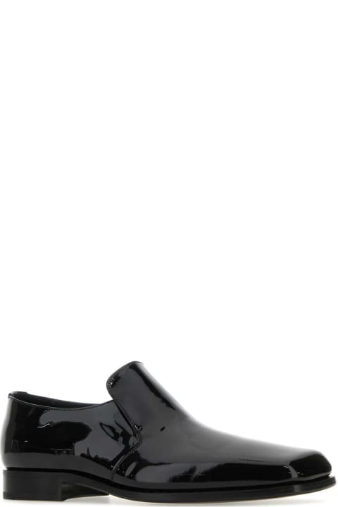 Shoes for Men Prada Black Leather Slip Ons