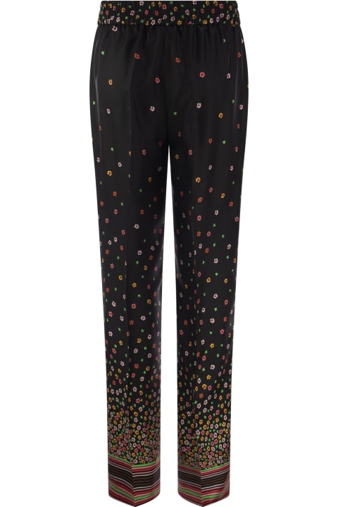 RED Valentino for Women RED Valentino Floral Print Silk Trousers