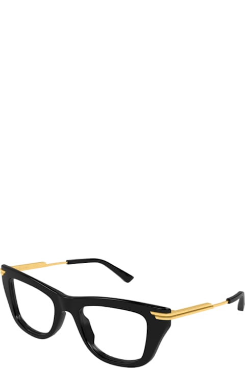 Bottega Veneta Eyewear Eyewear for Women Bottega Veneta Eyewear Bottega Veneta Bv1370o Linea Ribbon 001 Black Gold Glasses