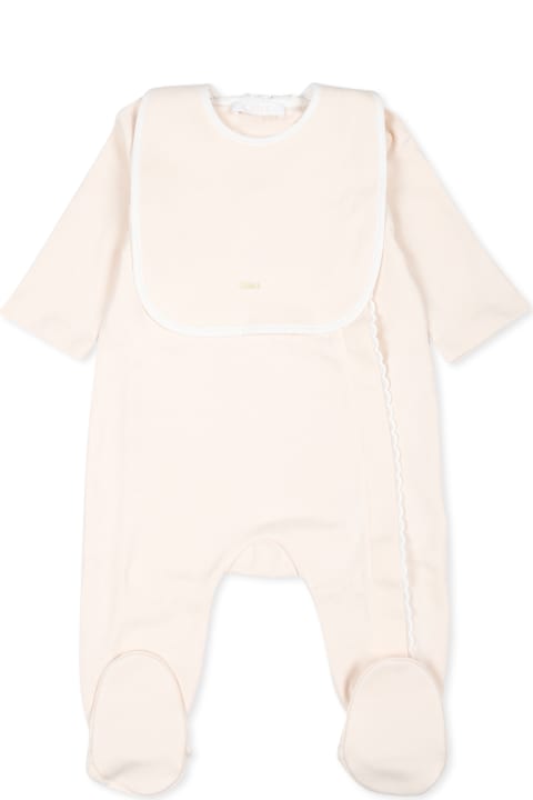 Chloé for Kids Chloé Pink Babygrow Set For Baby Girl With Logo