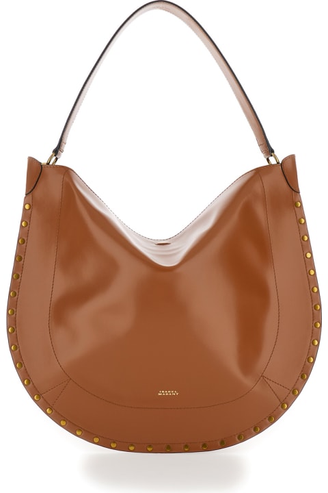 Bags for Women Isabel Marant 'oskan Hobo' Brown Shoulder Bag With Studs Trim In Leather Woman