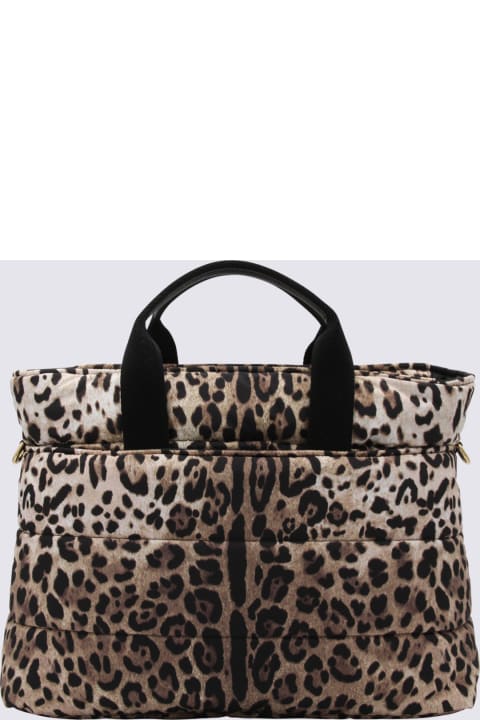 Dolce & Gabbana for Kids Dolce & Gabbana Leopard Print Nylon Changing Bag