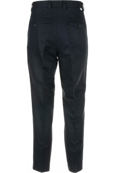 Paolo Pecora Clothing for Men Paolo Pecora Blue Trousers In Cotton And Linen Blend