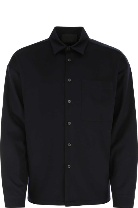 Clothing for Men Prada Midnight Blue Cashmere Shirt