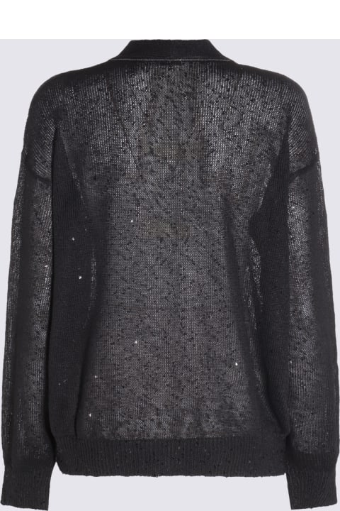 Brunello Cucinelli Sweaters for Women Brunello Cucinelli Black Linen-silk Blend Cardigan