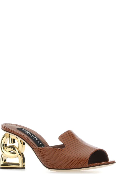 Dolce & Gabbana Sandals for Women Dolce & Gabbana Brown Leather Mules