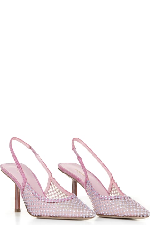 Bridal Shoes for Women Le Silla Gilda Jewel Fishnet Slingback Pump