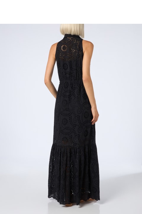 MC2 Saint Barth Clothing for Women MC2 Saint Barth Woman Black Sangallo Lace Halterneck Dress