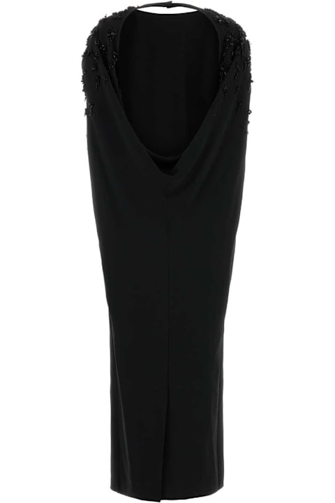 Homeware Alberta Ferretti Black Stretch Crepe Long Dress