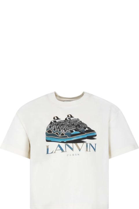 Lanvin for Kids Lanvin Ivory T-shirt For Boy With Logo