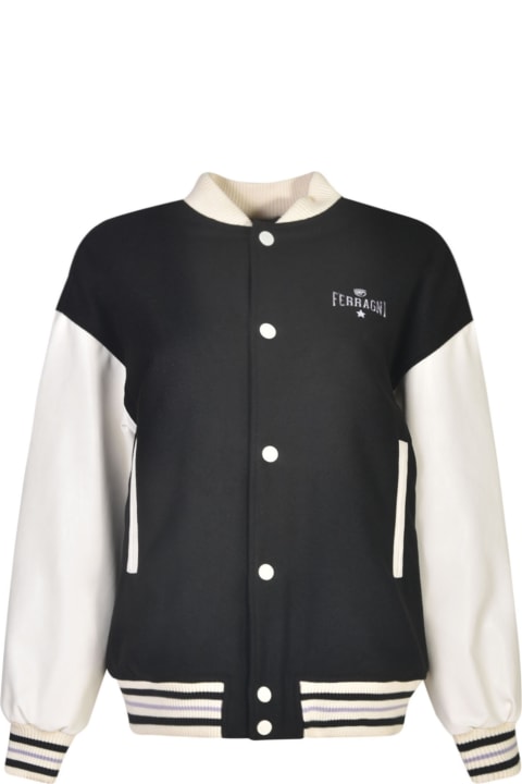 Chiara Ferragni Coats & Jackets for Women Chiara Ferragni Logo Chest Varsity Bomber