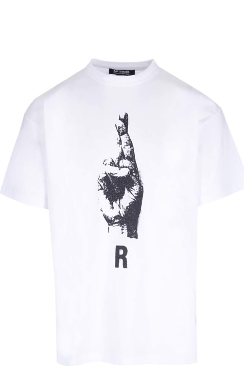 ウィメンズ Raf Simonsのトップス Raf Simons White T-shirt With Front Print