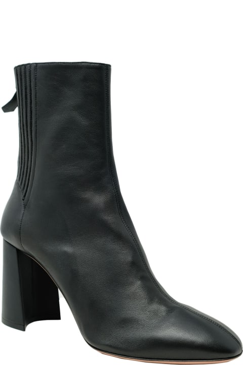 Fashion for Women Aquazzura Aquazzura Nappa Black Leather Tres St Honore Bootie 85 Boots