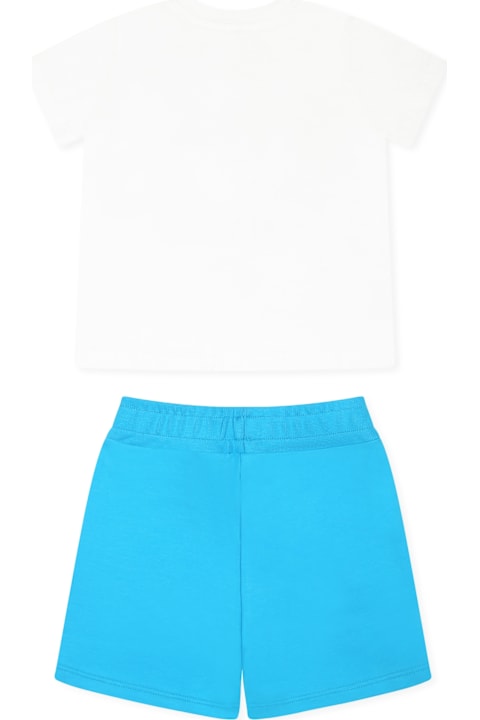 MSGM for Baby Girls MSGM Light Blue Suit For Babykids With Logo