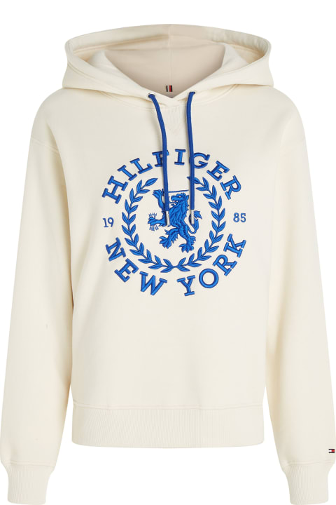 ウィメンズ Tommy Hilfigerのフリース＆ラウンジウェア Tommy Hilfiger Regular Fit Sweatshirt With Hood And Th Emblem