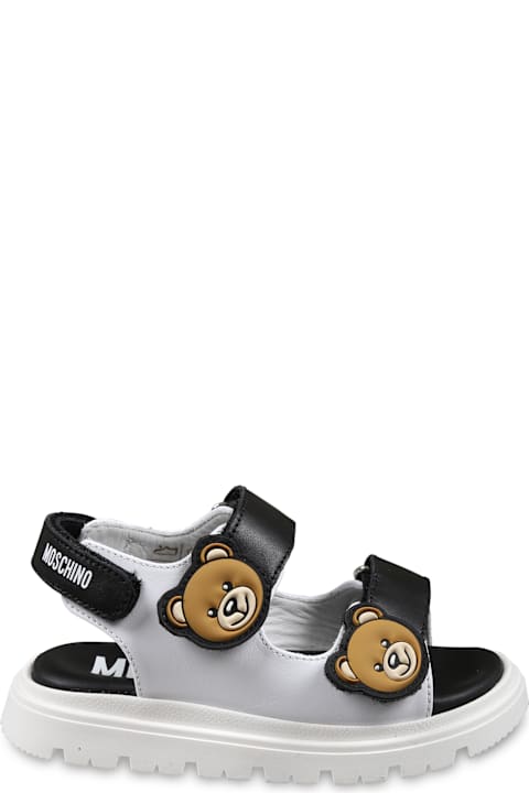Moschino أحذية لـ أولاد Moschino White Slippers For Kids With Teddy Bear