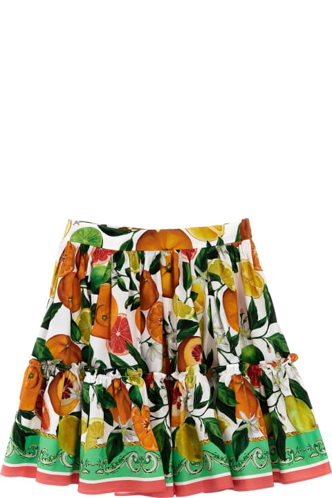 Dolce & Gabbana Bottoms for Girls Dolce & Gabbana Fruit Print Skirt