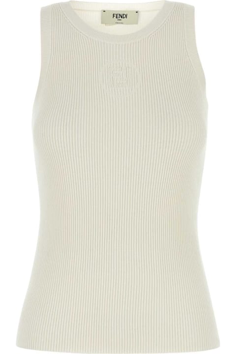 Fendi Fleeces & Tracksuits for Women Fendi Ivory Silk Blend Top