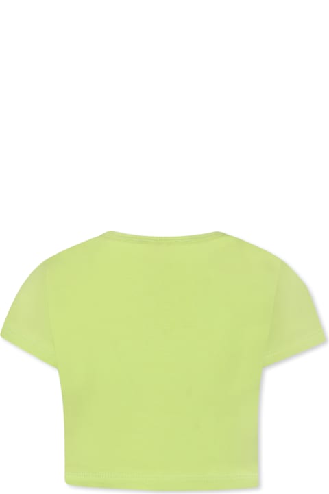 Homeware MSGM Green Crop T-shirt For Girl With Logo
