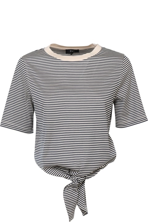 Fay Sweaters for Women Fay Cotton T-shirt With Knot